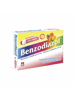 Dequalinio + Lidocaina 0,25mg/5mg Benzodiazol Tutti-Frutti Siegfried Caja x 16 Tabletas