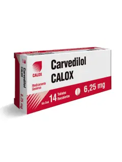 Carvedilol 6,25 mg Calox Caja x 14 Tabletas