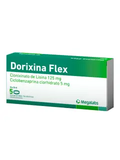 Dorixina Flex Lisina + Ciclobenzaprina 125mg/5mg Megalabs x 5 Comprimidos
