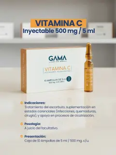 vitamina c 500 mg / 5ml (10 ampollas)