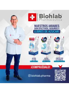 Ranitidina Sin Azúcar 75 mg Gastrodul Biohlab Jarabe x 100 ml
