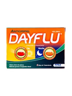 Acetaminofén + Clorfeniramina 500mg/2mg Dayflu Dia/Noche Vivax Caja x 15 Cápsulas