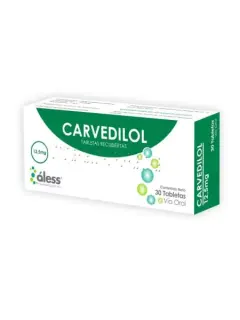carvedilol 12,5mg / 30 tabletas