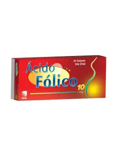 Ácido Fólico Calox 10 mg Caja x 20 Tabletas