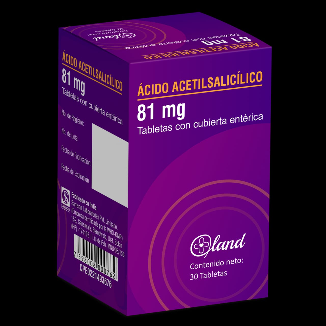 acido acetilsalicílico 81mh / tabletas con cubierta entérica