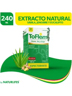 Jengibre + Eucalipto + Vitamina C ToFlem Naturlife's Jarabe Expectorante Sin Azúcar x 240 ml