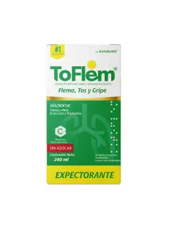 Jengibre + Eucalipto + Vitamina C ToFlem Naturlife's Jarabe Expectorante Sin Azúcar x 240 ml