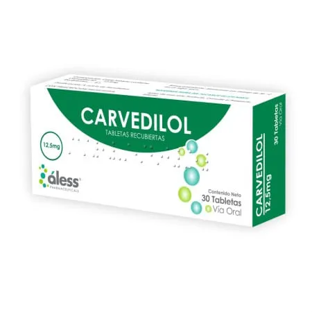 carvedilol 12,5mg / 30 tabletas