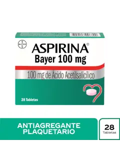 Ácido Acetilsalicílico 100 mg Aspirina Bayer Caja x 28 Tabletas