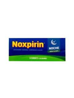 Noxpirin Noche Acetaminofén + Fenilefrina + Clorferinamina Panela Limón 10g x 6 Sobres
