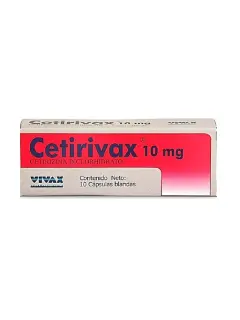 Cetirizina 10 mg Cetirivax Vivax Caja X 10 Cápsulas