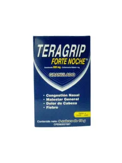 Acetaminofén + Clorfeniramina Teragrip Forte Noche 500 mg/2 mg Caja x 6 Sobres Polvo Oral